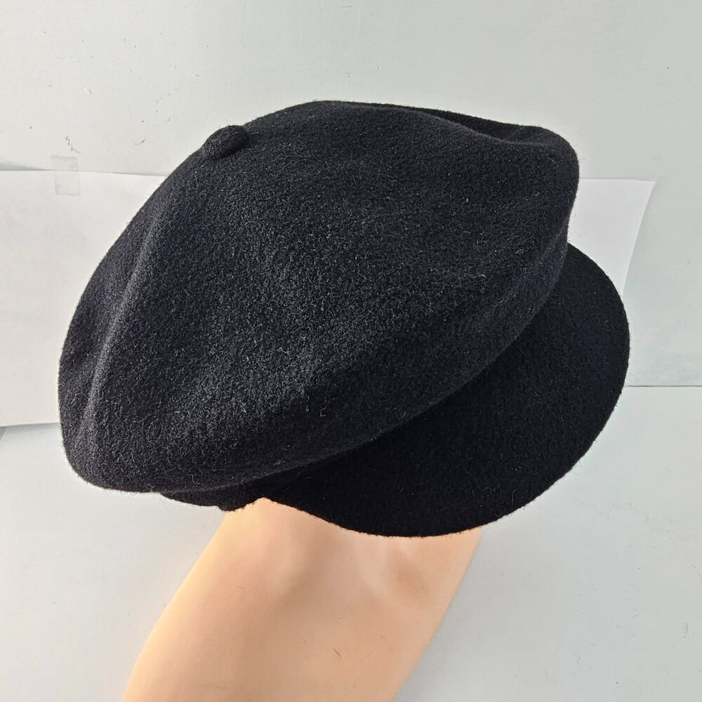 Vintage Kangol Black Wool Spitfire Torist Cap Hat Large - Picture 3 of 9